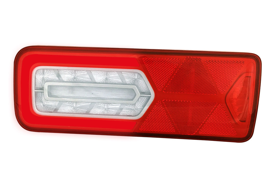 Rear lamp LED GLOWING Left 24V, additional conns, reflector 
