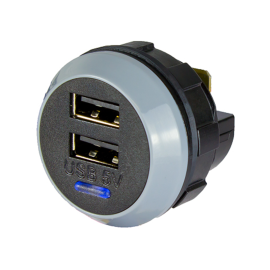 Prise USB double en bakelite ronde vendu sans son cache (encastrable) Ref.  100876 - THPG - Atelier 159