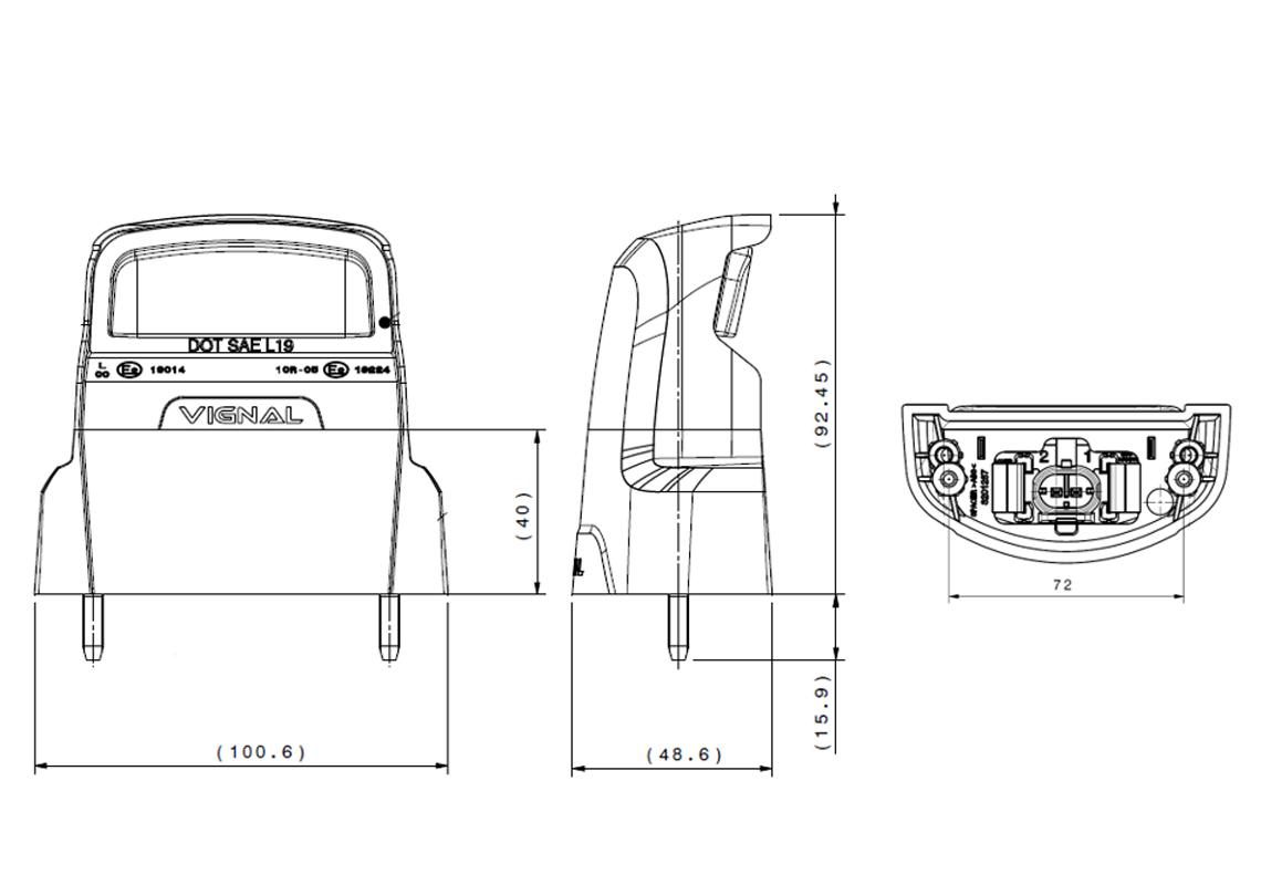 LED-Kennzeichenleuchte Befestigungsmitteabstand 45mm - Vignal