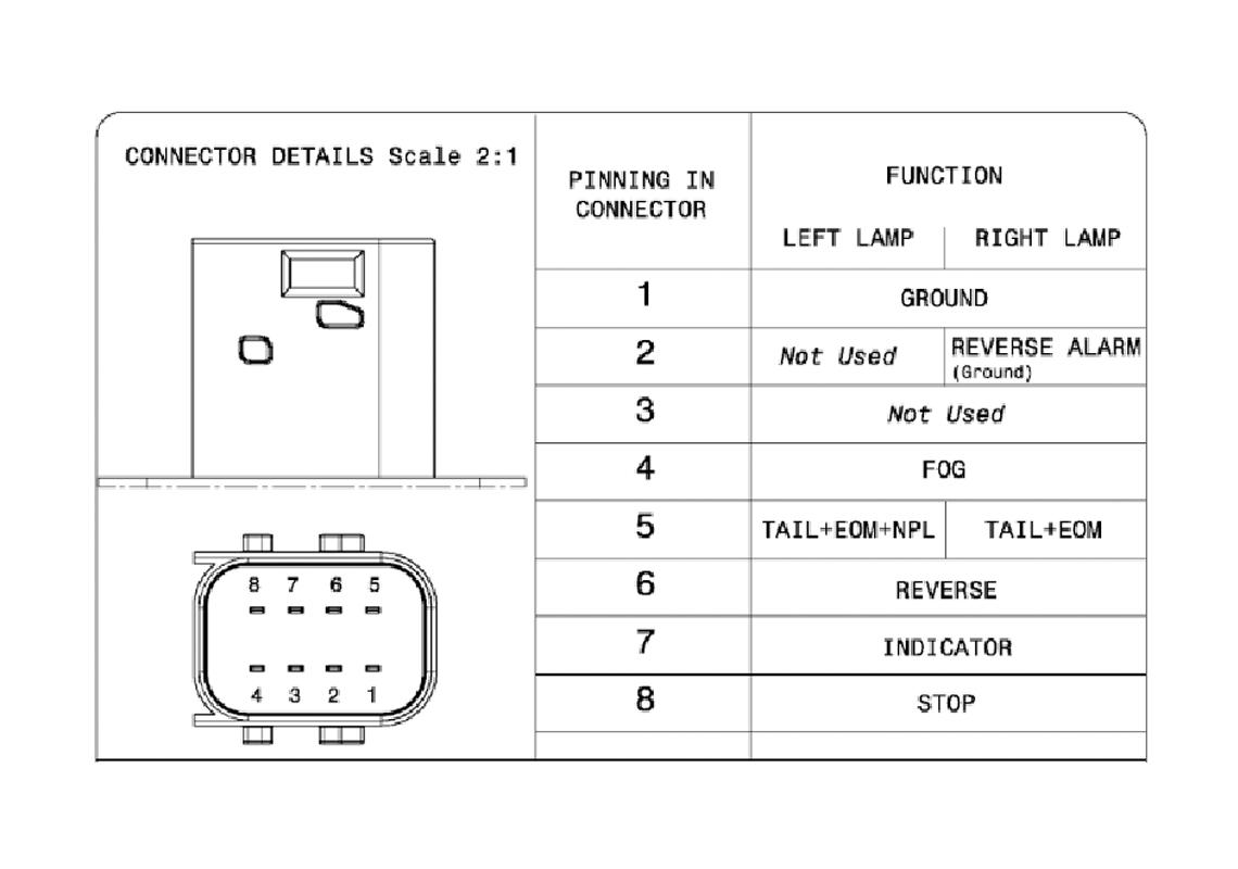 Heckleuchte Rechts, Rückfahrwarner, HDSCS 8-polig IVECO  